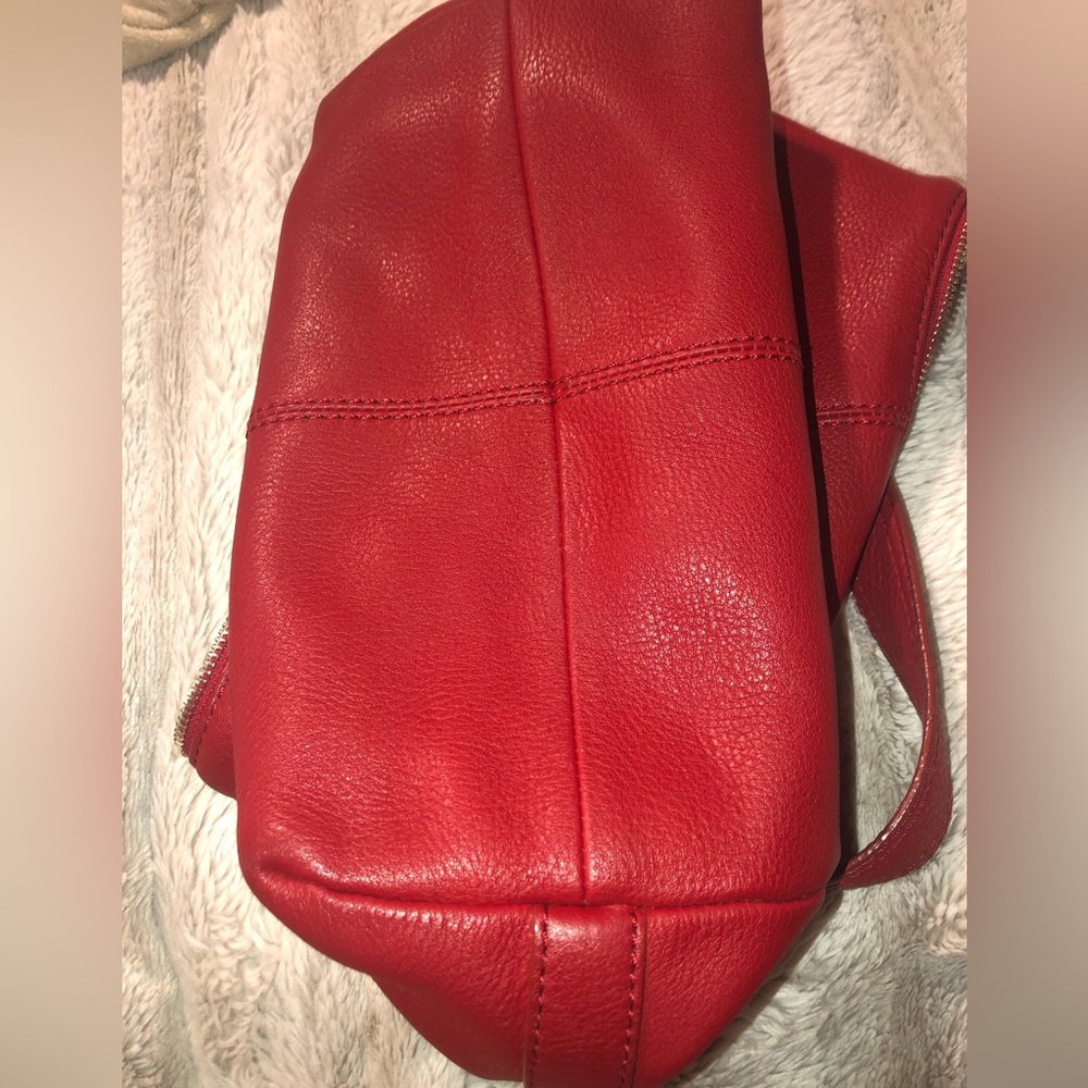 Talbots Red Pebbled Leather HOBO Bag - Picture 9 of 13